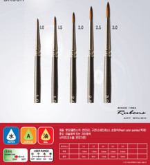 Rubens Artist Kolinsky Design Liner Painting Paint Brushes 300 1set (5ea Brush)