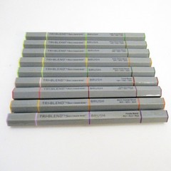 9 Spectrum Noir Tri-Blend 3-in-1 Blendable Markers Art Pens w/ Brush Tips Japan