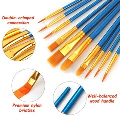 30 PCS Acrylic Paint 5/8, 8, 6, 4, 5, 3, 2, 1, 2/0, Black; White; Blue