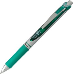 Sleek EnerGel RTX Retractable 0.7mm Gel Pen with Contoured Grip, Green Ink