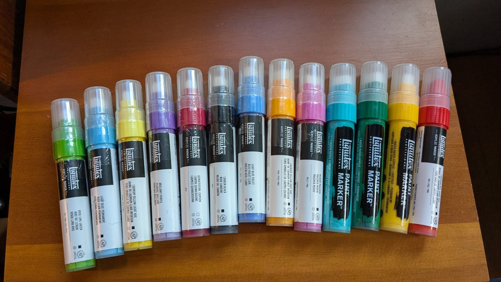 14 Liquitex acrylic markers 8-15mm LOT,