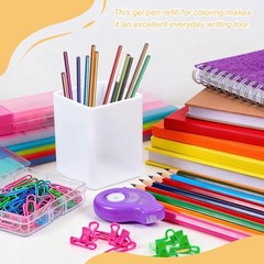 24Pack 0.5mm Gel Pen Refills for Coloring, Medium Point Pens Refills, Red