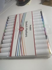 Sketch Marker Set, 12 Colors Premiere Markers By Nicole, Brush & Chisel Tip