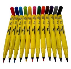 Fine Felt Tip Pens 12 Colours Colouring Washable Ink Comfort Consortium 2 Packs