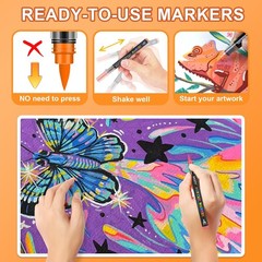 NICETY 180 Acrylic Paint Markers, Acrylic Paint Pens Brush Tip for Rock Paint…