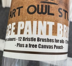 Art Owl Studio – 36-piece Paint Brushes: Oil, Acrylic Watercolor w/Canvas Pouch