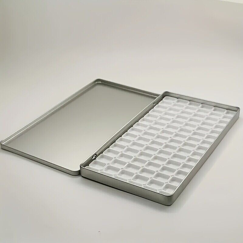1PC 90-Grid Watercolor Packaging Box Tinplate Frosted Iron Box Paint Storage Box