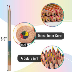 – Rainbow Pencils Bulk, 30 Pack, 4-In-1 Multi-Color Rainbow Colored Pencils, Vib