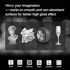 Pagather 3Pcs Chrome Paint Markers, Silver Permanent Mirror Liquid Chrome Pens f