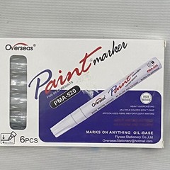 Overseas Silver Permanent Markers Metallic Silver PMA-520 Oil Based 2 Packs of 6