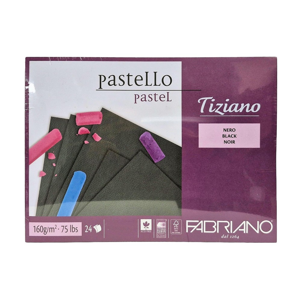 Fabriano Tiziano BLACK Pastel Paper 30 Sheets 160gsm 12″ x 16″