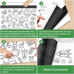Carbon Paper 30 A4 Sheets Red Blue Black for Artist Craft Tracing Design