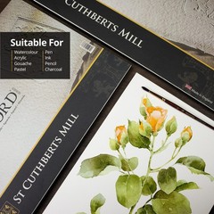 St. Cuthberts Mill Saunders Watercolor Paper Block – 12×9-inch White 100% Cot…