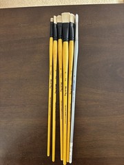 Artistic Products Mimik Hog Paint Brushes Set of 5. New plus silverwhite 1500 #4