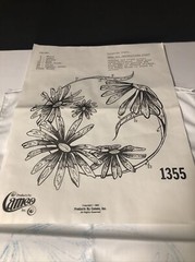 Paint By Number Flower # 1355 Fabric VTG Cameo VTG Instruction