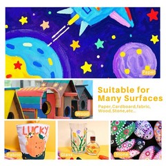 Tempera Paint Sticks, 36 Colors Washable Paint Sticks Including 12 Vibrant Co…