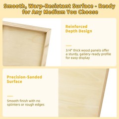 From One 4 Pack 12X16 Basswood Paint Pouring Panels For Acrylic Pouring Oil