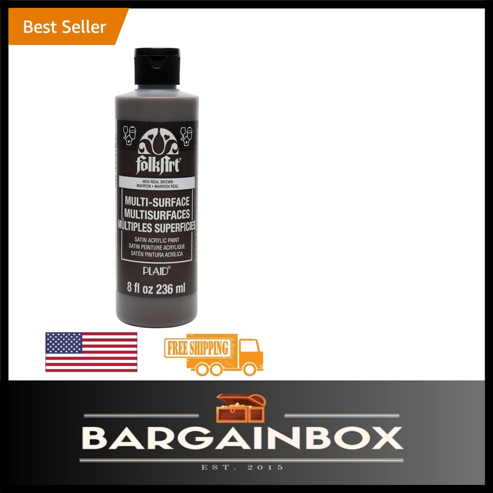 High-Quality 8 oz Multi-Surface Real Brown Paint – Water-Based, Non-Toxic