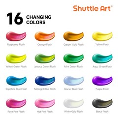 Color Change Acrylic Paint Set, 16 Colors Chameleon Colors Acrylic Paint in B…