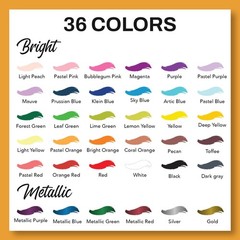 36 Colors Acrylic Paint Markers Flexible Brush Tip Waterproof Pens for Canvas Ro