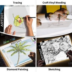 ARTDOT A4 LED Light Pad for Diamond Painting Kits Adults, USB A4, Black