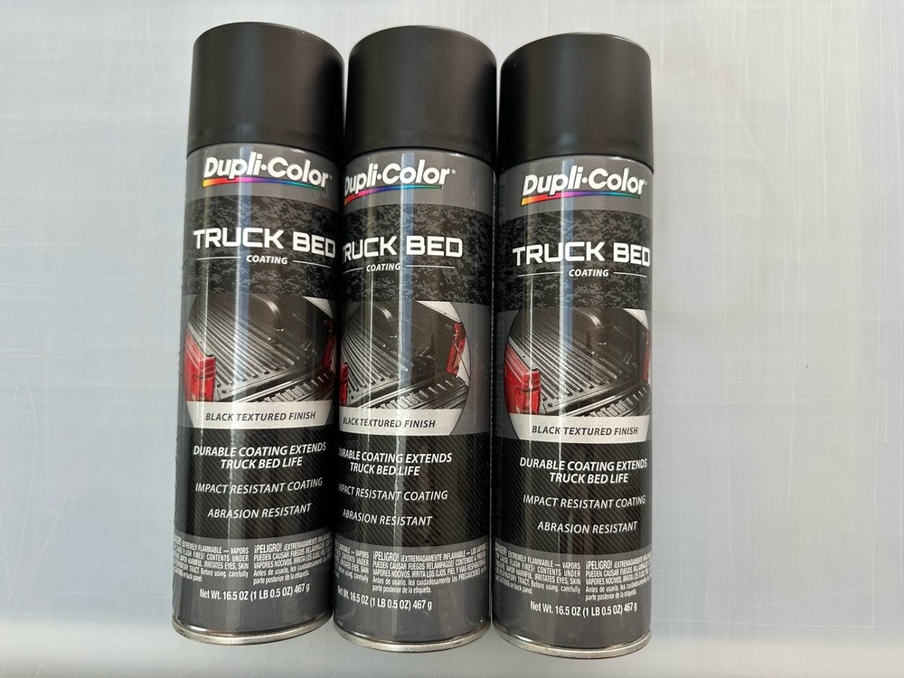 (3) Dupli-Color Black Textured Finish Truck Bed Coating 16.5 oz