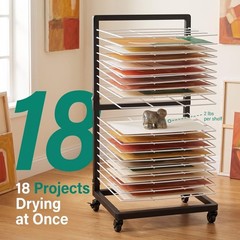 OFFICEROO Art Drying Rack for Classroom (Black/White)
