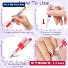 Nail Art Pens: 12 Colors Nail Art Markers Set – Painting Polish Pen with 0.5mm F