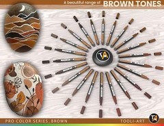 Acrylic Paint Pens 22 Assorted Brown Tones Pro Markers Set 0.7mm Extra Fine