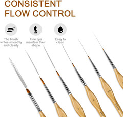 6Pcs Miniature Paint Brushes Set with Triangular Handles – for Acrylics, Oils, W