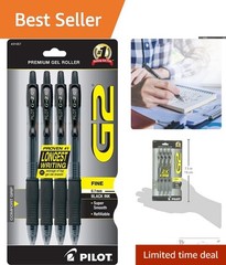 Fine Point Black Ink Gel Pens – G2 4-Pack Refillable Writing Tools for Adults