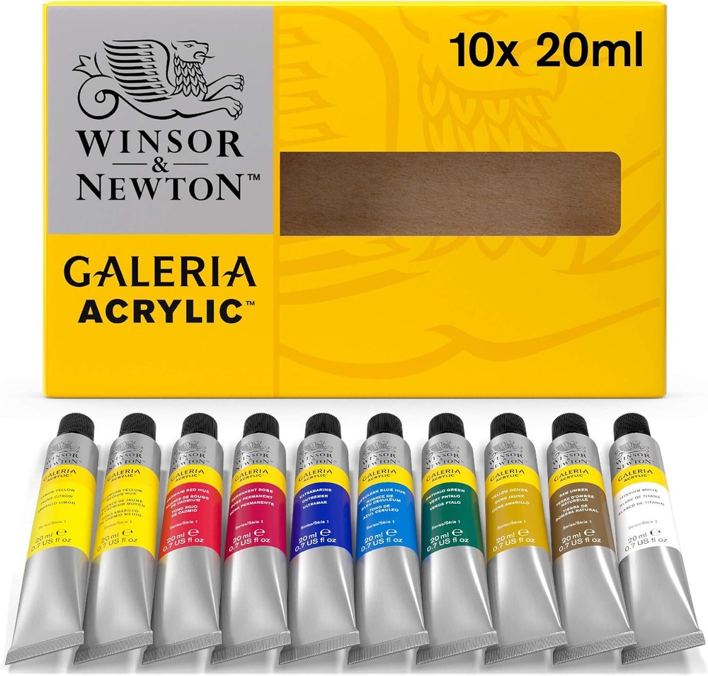 Winsor & Newton Galeria Acrylic Paint, 0.7 Fl Oz (Pack of 10), Set of 10, 7