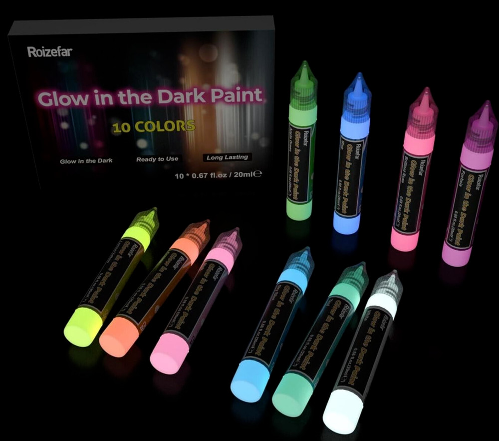 Fabric Paint 10Colors Glow in the Dark Paint 3D 10colors pen shape 3D Permanent
