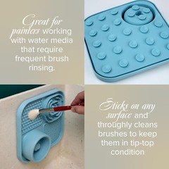 Silver Brush 2-in-1 Water Cup & Silicone Brush Cleaner Travel Studio