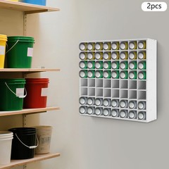 2PCS 64-Grid Paint Bottle Organizer, Wall-Mount Paint Holder, Paint Storage Rack