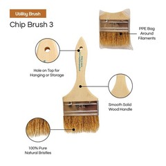 Vermeer Chip Paint Brushes – 36-Pack – 3″ for Paints, Stains,
