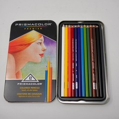 Prismacolor Premier Colored Pencils Set of 12 in Metal Tin 2009 Never Used