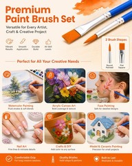 Small Paint Brushes Bulk, 160 Pcs Flat Tip Round Acrylic Paint Brushes for Ki…