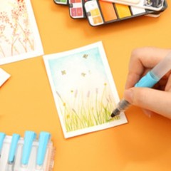 YULART Water Brush Pen 6pcs Set for Watercolor Painting Calligraphy
