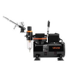 VEVOR Airbrush Kit Air Brush Kit 1/6 HP Air Compressor 1 Airbrush 3 Tips Hose