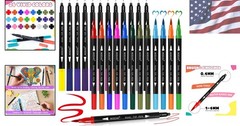 Dual Tip Art Markers – 24 Vibrant Colors for Creative Expression