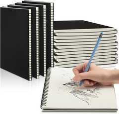 12 Pack Hardbound Spiral Sketch Books Bulk Bound Sketchbooks Blank Notebook 100G