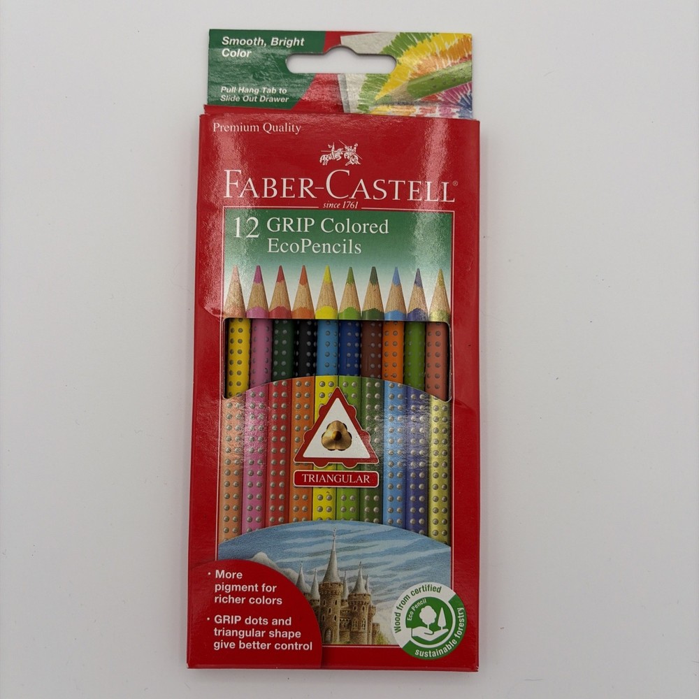 Faber-Castell 12 GRIP Coloured EcoPencils Triangular Ergonomic