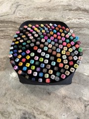 Artist 168 Piece Unique Colors Alcohol Markers Set Dual Tip TouchHero CarryingCa