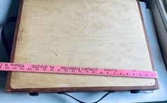 Vintage Wooden Traveling Artist Case 18”x 22” Leather Straps Storage Compartment