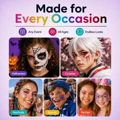 UCANBE Face Body Paint Oil Palette + 10 Pcs Brushes 11 Piece Set, Classic