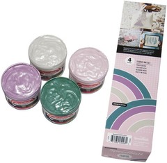 4 PCS Polished Pastel Special Edition Fabric Screen Printing Ink 4Ounce Paint