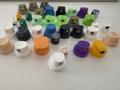 Spray Paint Caps Lot Various Male And Female Rare Caps German Thin, Rusto, Fat