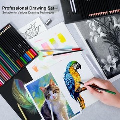 70-Piece Professional Art Supply Set with Tutorials for Beginners and Artists