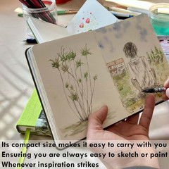 Watercolor Sketchbook, 7.5X5, 140 LB, 300GSM, 100% Cotton Paper, Cold Press, 24